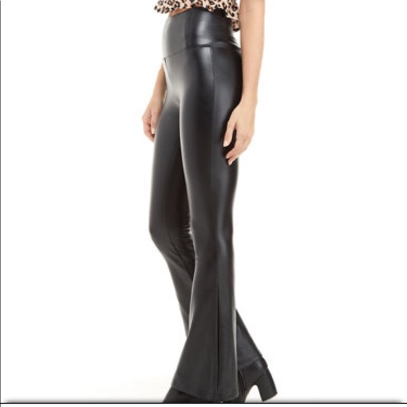 Wonderly Pull On Faux Leather Flare Pants - Picture 2 of 7